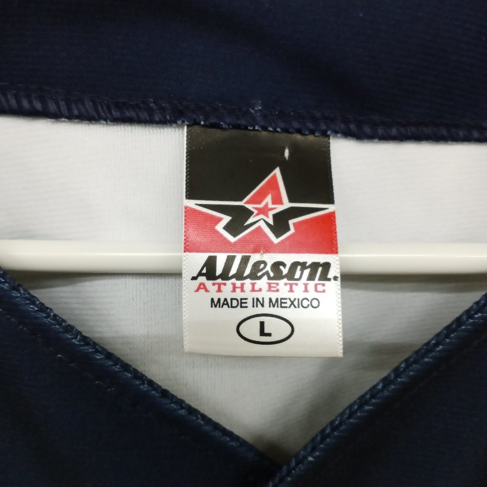 Denver Dragons Alleson Blue Yellow #18 Button Down Jersey size Large - Picture 5 of 7